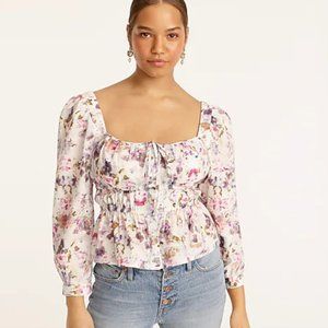 Flora Obscura X J.Crew cinched-waist top in kaleidoscope floral